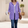 thumbnail image 2 of UngA Long Hoodies for Women Fashion Sweatshirts Comfortable Long Fleece Sweatshirt with Pockets Womens Zip Up Hoodies (Purple,XL), 2 of 6