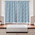 thumbnail image 2 of Ambesonne Navy Kitchen Curtains, Sailing Yachts Wavy Sea Art, 55"x39", Pale Blue Grey and Coral, 2 of 3