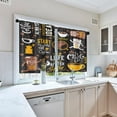 thumbnail image 5 of Coffee Kitchen Curtains Yellow Black Brown White Window Curtains Valance and Tier Set, Cute Rod Pocket Short Tier Curtain, Cartoon Doodle Small Cafe Curtains for Kitchen Decor, 5 of 6