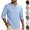 02#Gray, variant on Men's Linen Shirts Henley T-Shirts Long Sleeve Casual Beach T-Shirts Solid Tops Shirts for Men