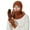 Coffee, variant on Fsgntruao Winter Hat Scarf Gloves Set for Women Thick Warm Knit Beanie With Pompom Ear Protection 3-Piece White,M