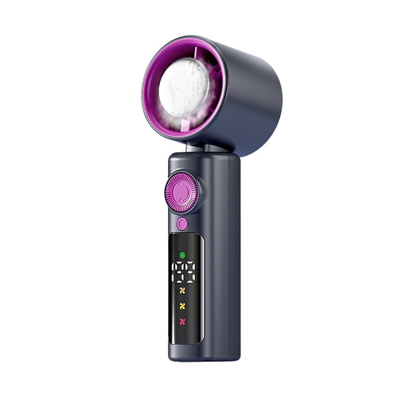 Homemoh Portable Handheld Turbo Fan with 3-Second Ice Cooling 199 Speeds 13000RPM Turbo Wind 4000mAh Rechargeable Mini Fan LED Display, Low Noise 29dB for Travel/Outdoor/Office