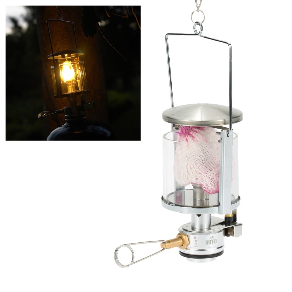 Mini Portable Camping Lantern Gas Light Tent Lamp Torch Hanging