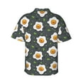 thumbnail image 4 of Xecao Cute Poached Eggs print Hawaiian shirt - a stylish short-sleeve button-down for men, perfect for casual beach and tropical outings., 4 of 9