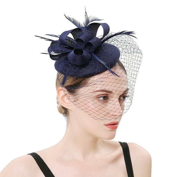 FONDOTIN UV Flower Headband Hair Clip Mesh Veil Fascinator