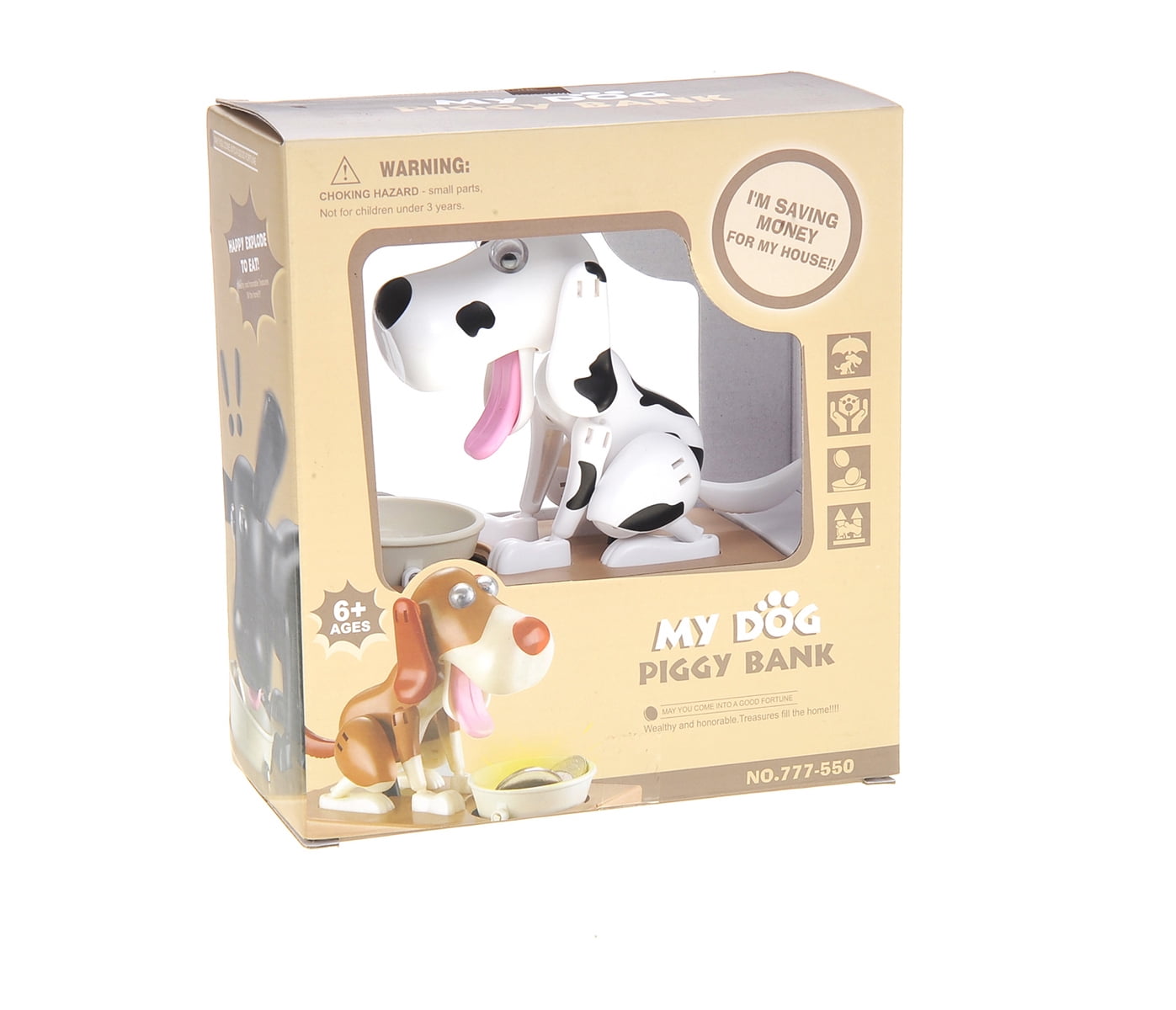 CoinCollector Dog Piggy Bank - Black White