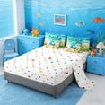 thumbnail image 5 of Manfei Cartoon Initial E Beach Seashell Starfish Bedding Comforter Set for Kids Boys and Girls, Nautical Alphabet Print Full Bedding Set, Stars Reversible 7 Pieces, 5 of 6