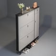 thumbnail image 1 of SOCE041 - Armoire à Chaussures Mince pour Entrée avec Rangement Rabattable - Gris (80 x 24 x 120 cm), 1 of 3