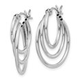 thumbnail image 2 of 14K White Gold Triple Hoop Earrings, 2 of 3