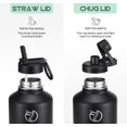 thumbnail image 2 of GEDUX 64oz Vacuum Insulated Stainless Steel Water Bottle with 2 Leak Proof Lids(Spout Lid and Straw Lid) Keeps 12H Hot 24H Cold, Wide Mouth Powder-Coated Water Bottle for Sports and Travel, 2 of 4