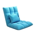 thumbnail image 2 of Silla de piso plegable ergonómica con respaldo para sala de estar, oficina en casa Azul, 2 of 9
