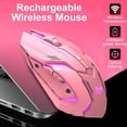 thumbnail image 3 of Wireless Mouse 2.4G Computer Mouse Laptop USB Rechargeable Mute Backlit Mouse Cute Gaming Mouse Wireless,1 * wireless mouse,Pink, 3 of 7