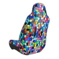 thumbnail image 2 of Wukai Colorful Tie Dye Stained Glass 2 Full Set Car Seat Covers with Soft Padding Universal Auto Front Seats Protector and Cushion Mat, 2 of 5