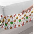 thumbnail image 2 of Summer Bed Skirt, Seasonal Colorful Pattern with Ice Cream Fruits Dots Strawberries and Little Hearts, Elastic Bedskirt Dust Ruffle Wrap Around for Bedding Decor, 4 Sizes, Multicolor, by Ambesonne, 2 of 2