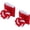 Red-White, variant on Silk Knot Cufflinks, Square Shape Elastic Fabric Shirt Cufflinks Twist Dress Accessories Cuff Link for Men Women Business Gift Wedding