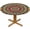 Mandala, variant on Seashells Round Table Cloth Wooden Nautical Starfish Elastic Edged Table Cover Fade and Stain Resistant Table Cloths Easy to Clean Fits Tables 40-44" Diameter