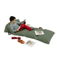 thumbnail image 3 of Ethnic Floor Pillow Lounger Cover, Image with Swirls Floral Details Paisley Design Fern Green Backdrop, Nap Mat Printed Fabric Case for 5 Pillows, 88" x 27", Orange Blue and Red, by Ambesonne, 3 of 5