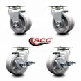 thumbnail image 2 of 4 Inch V-Groove Semi Steel Swivel Caster Set with Ball Bearings 2 Brakes SCC, 2 of 2