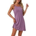 thumbnail image 4 of INSPIRE CHIC Women's Valentines Day Nightgown Modal Soft Spaghetti Strap Dress Crewneck Sleepwear XL Purple Pink, 4 of 6