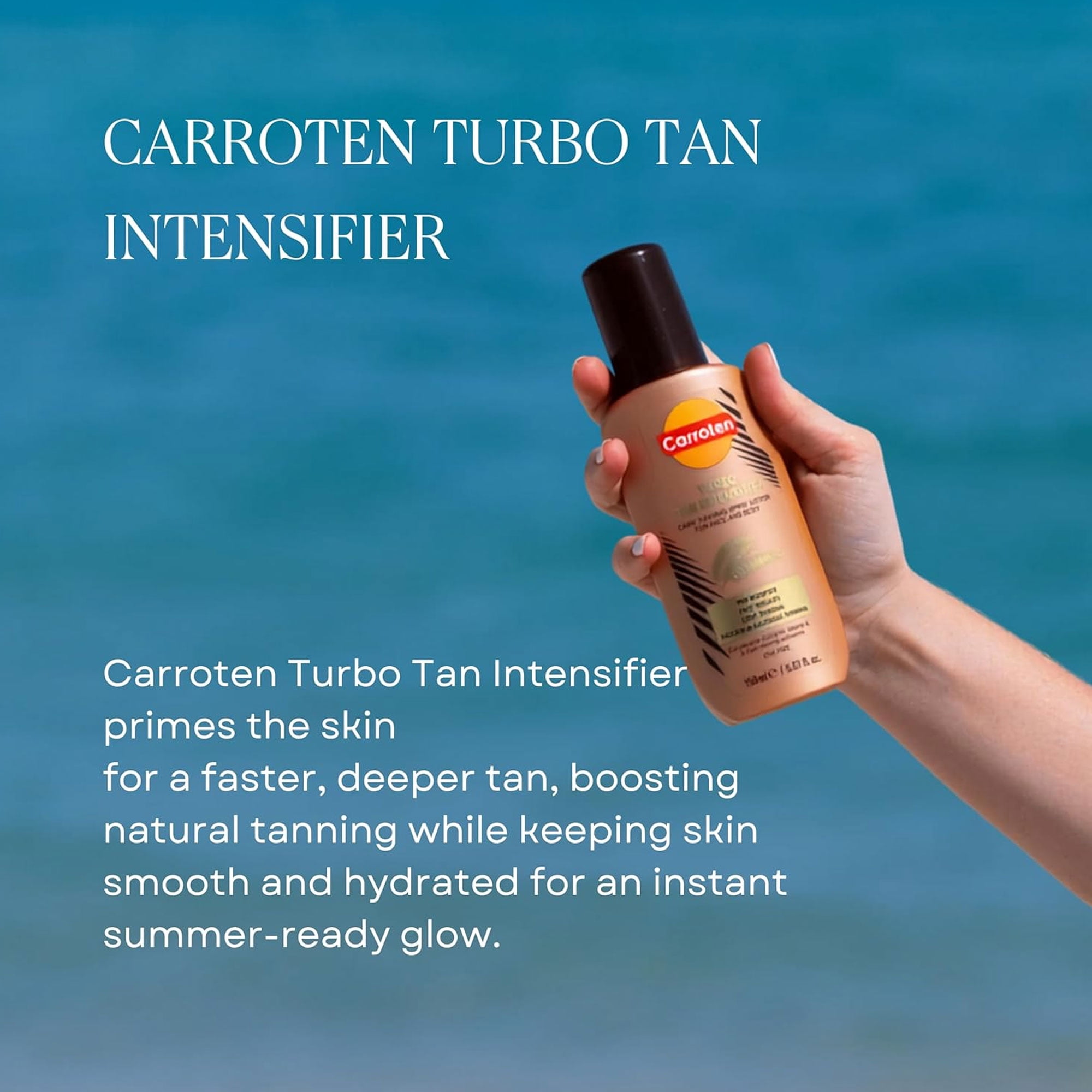 Carroten Turbo Tan Intensifier | Dark Tanning Spray Lotion for Face and Body | Deep Tanning | Quick-Drying, Lightweight Hydration | 5.07 fl oz