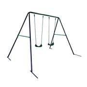 ALEKO BSW03 Outdoor Sturdy Child Swing Seat with 2 Swings - Blue and Green