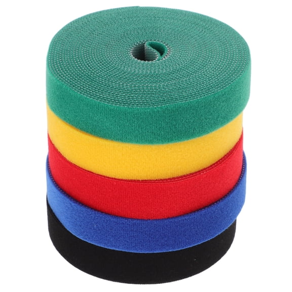 Luxshiny 5Pcs Assorted Color Nylon Tape Cable Organizer Straps for Household Cord Management and Binding