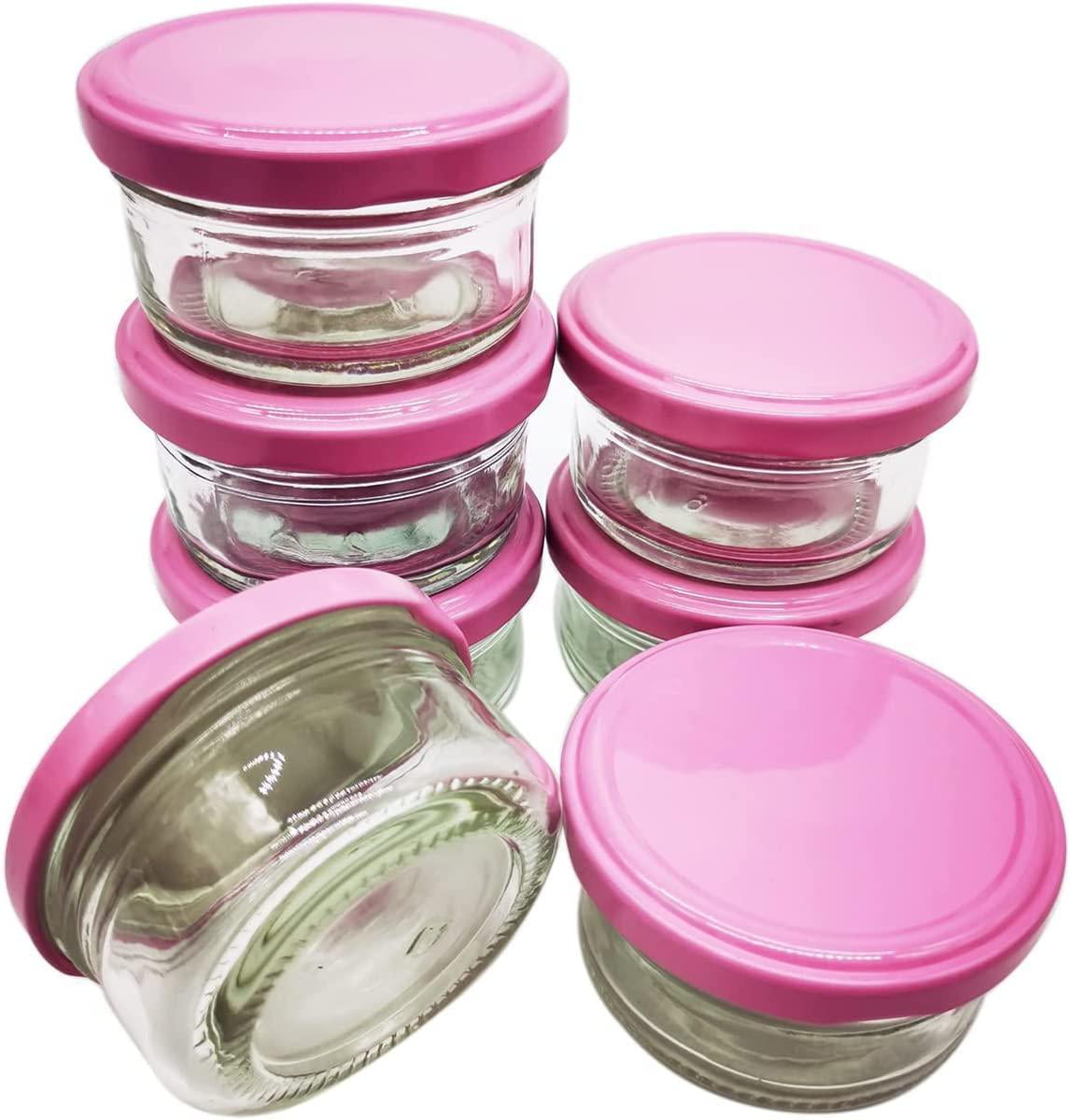 Pudy Roll Salad Dressing Container To Go 4 Pack, 4.5 Oz Glass Condiment  Containers With Leakproof Lid Reusable Dipping Sauce Cups Set BPA-Free  Salad