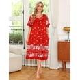 thumbnail image 3 of Avidlove Women's Nightgown Short Sleeve House Dress with Pockets Comfy Loungwear Printed Sleepwear, 3 of 6
