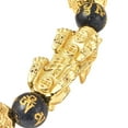 thumbnail image 6 of Gold Plated Beads Carved Blue Sandstone Feng Shui Beaded Charm Bracelet Size 6.5" Birthday Christmas Gifts for Women, 6 of 8
