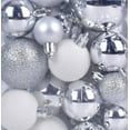 thumbnail image 6 of Christmas Shatterproof Ornaments 50 Count 60/50/40/30mm Ball Ornaments Silver, Clear, White And Metallic Zinc, 6 of 6