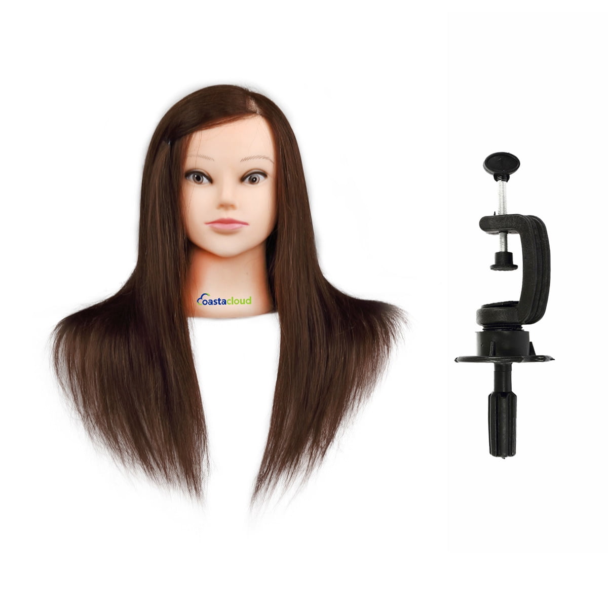 Doll Manikin 98% 22inch Human Hair Hairdressing Mannequin Head + Free Clamp  Holder Salon Cosmetology Beauty Training Hairdresser Hair styling Practice  CoastaCloud 