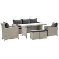 thumbnail image 1 of Outsunny 6 Pieces Wicker Patio Furniture Set with Cushions, Dark Grey, 1 of 10