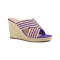 thumbnail image 1 of BLISSFUL STEP Sandales Compensées à Plateforme à Brides Croisées pour Femmes Violet 6, 1 of 7