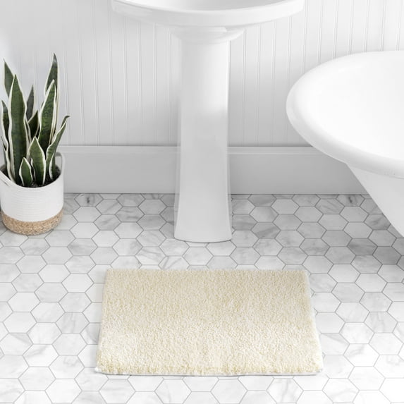 Welhome Microfiber Plush Bath Rug, 100% Microfiber DRYLON™, 2130 GSM, 1 Piece, TURTLE COMBE, 17"x24"