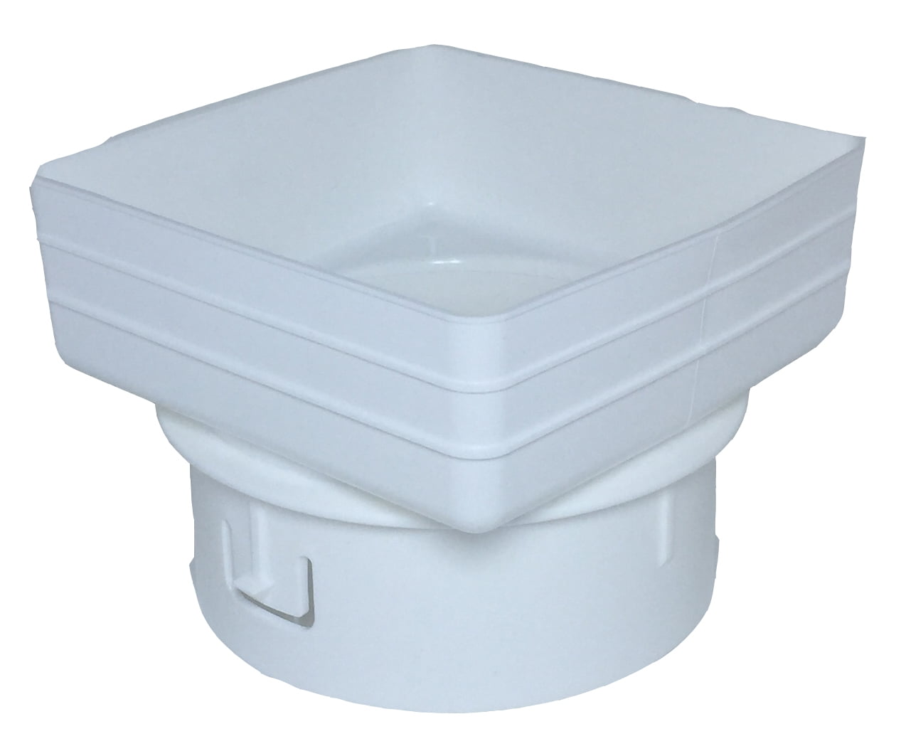 6x6x6 Universal Downspout to Drain Pipe Adapter, White
