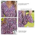 thumbnail image 4 of Vestido Plisado, Patrón Floral Vestido De Manga Larga Con Un Solo Pecho Cuello En V Manga Larga Para Vacaciones ANGGREK JB1711, 4 of 6