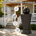 thumbnail image 5 of 35.50" H Modern Outdoor Water Fountain with LED Light, Resin Sphere Pedestal Water Feature with Recirculating Pump for Patio, Garden, Yard Decor, Brown, 5 of 8