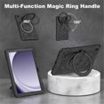 thumbnail image 5 of Case for Samsung Galaxy Tab A9,Anti drop silicone+PC Layer Protective Case 360 ° Rotating Bracelet Handle Stand ,Shoulder Strap, Heavy Duty Shockproof Tablet Case,Black,For Galaxy Tab A9, 5 of 7
