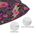 thumbnail image 3 of Zufioo Rose Mix Leopard 2 Print Double-Sided Throw Pillow Cover, Pillow Protector Home Decor - With Hidden Zipper, Suitable for Bedroom, Living Room, Car Interior-14"x20", 3 of 6