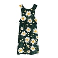 thumbnail image 4 of Uootdi Robes Tablier pour Femmes Col Rond Sans Manches Imprimé Floral Poche Robes Maxi Boho Légères Amples Robes Chasuble Cadeau, 4 of 7