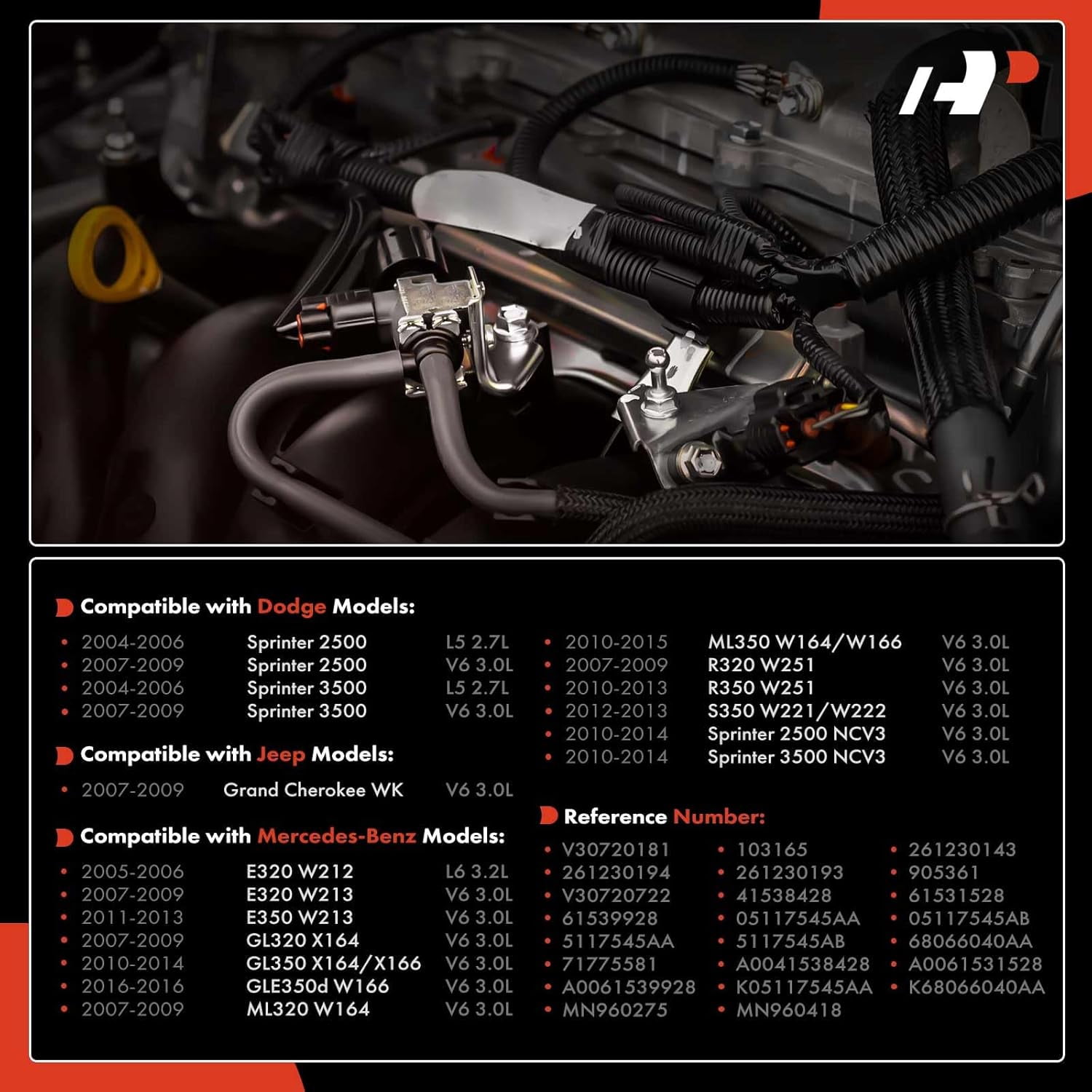 A-Premium MAP Manifold Absolute Pressure Sensor Compatible with Mercedes-Benz, Dodge & Jeep - E320, E350, GL320, GL350, ML320, ML350, R320, S350, Sprinter 2500 3500, Grand Cherokee WK