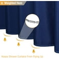 thumbnail image 4 of Navy Blue Shower Curtain, Ombre Linen Textured Fabric Shower Curtain Set with Plastic Hooks, Modern Decorative Weighted Thick Cloth Shower Curtains for Bathroom Decor, Water Repellent, 72‘‘ x 72\u201c, 4 of 6