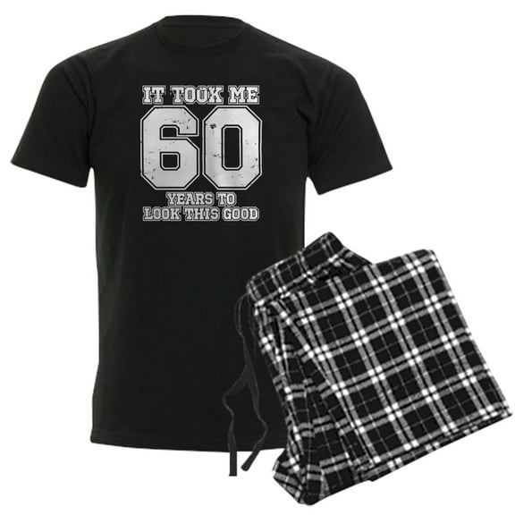 CafePress - This Is What 60 And Awesome Lo Men's Dark Pajamas - Men's Dark Loose Fit Cotton Pajama Set