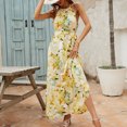 thumbnail image 5 of Women Dresses Sexy Sleeveless Dresses Printed Printed Sling Fashion Dresses Yellow Trendy Skirt Size L, 5 of 6