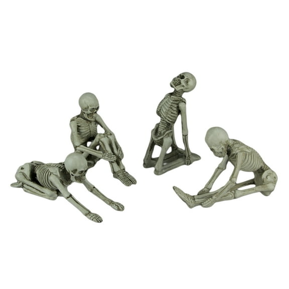 Transpac Bone Stretchers Zen Yoga Meditating Skeleton Figurines Set of 4