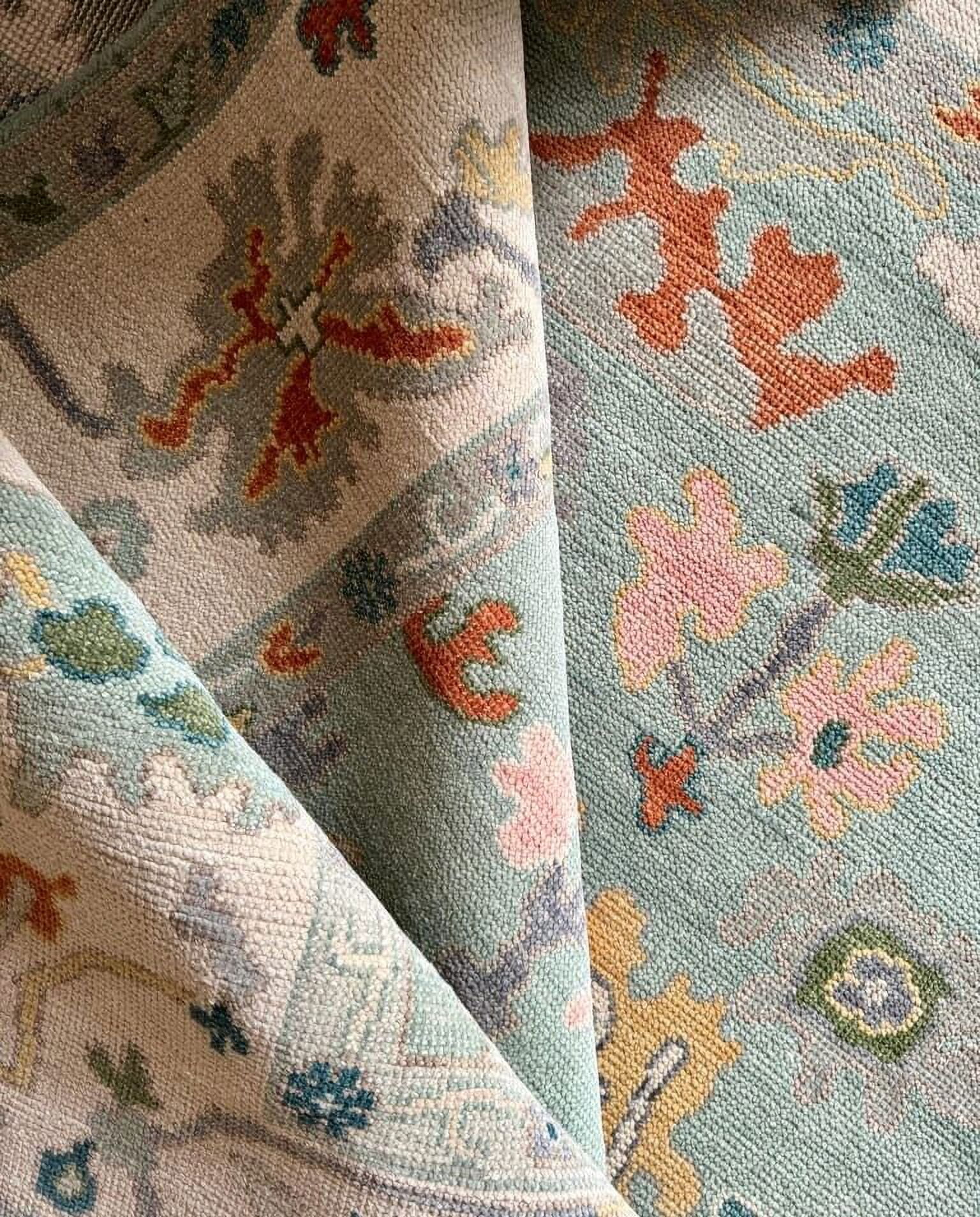 Hand Knotted Carpet 8x10, 9x12, 10x14, 100% Wool Oushak Wool Area Rug Turkish Rug For Living Room Bed Room