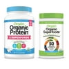 Orgain - Organic Vegan, Gluten Free Plant Based Protein & Superfoods Powder - Vanilla Bean (2.02 LB) + Superfoods Powder - Original (0.62 LB)