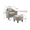 thumbnail image 7 of Accent Chair with Ottoman, Modern Upholstered Barrel Chair with Thick Cushion and Backrest, Mid Century Round Armchair with Footrest, Single Sofa Chair for Bedroom Living Room Apartment,Leopard Gray, 7 of 7