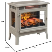 duraflame® 3D Infrared Quartz Electric Fireplace Stove Heater with Remote Control - French Grey