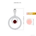 thumbnail image 5 of ANGARA Natural Ruby and Diamond Cancer Circle Pendant in 14K White Gold for Women (Size-4mm) | July Birthstone, Birthday, Anniversary, Jewelry Gift for Women | Natural Ruby Necklace, 5 of 9